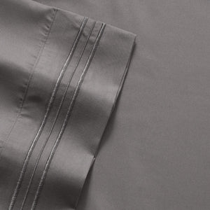 Thread Count 4 Piece Deep Pocket Bedroom Bed Sheet Set Queen - Gray
